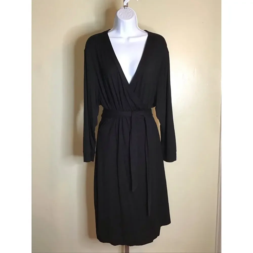 Wendy Williams Women Plus Size Wrap Dress Sz. 3x Black NWT  3/4 Length Sleeve - Picture 3 of 7